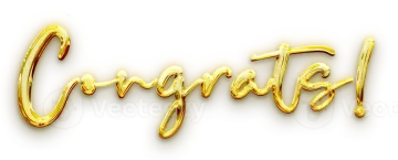 the word congratulations in gold foil letters
