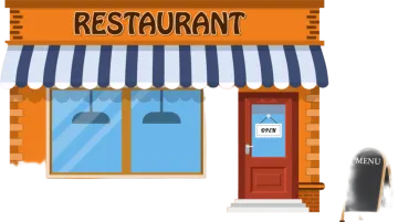 a restaurant with a sign that says restaurant