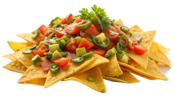 a close up of a plate of nachos