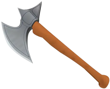 an axe with a wooden handle