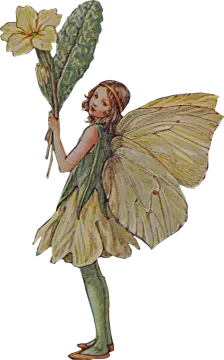 an illustration of a fairy holding a flower