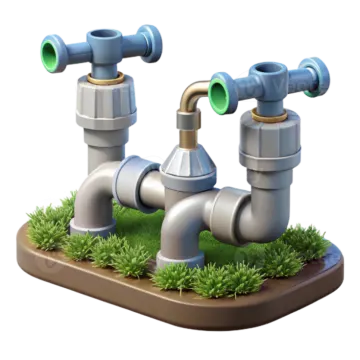 a pair of water pipes with green plants
