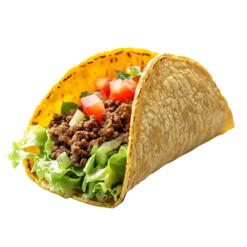 a tacoa filled with meat and vegetables