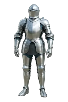 a knight in full armor on a white background
