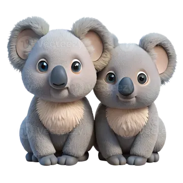 a couple of koalas sitting next to each other animals