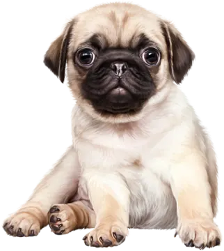 a small dog with big eyes laying down