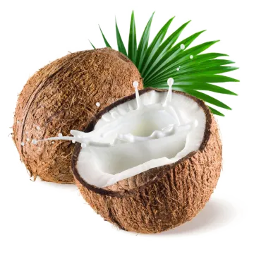 a coconut with milk in it