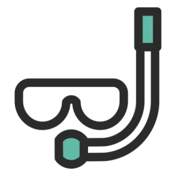 a scuba mask and snore