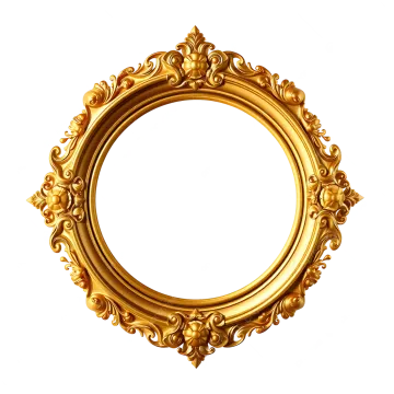 a gold frame on a white background