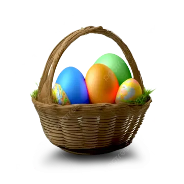 a basket filled with colorful easter eggs