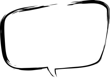 a black and white speech bubble