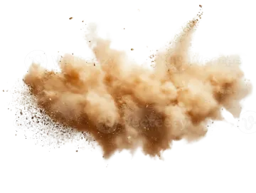 sand explosion on white background stock photo