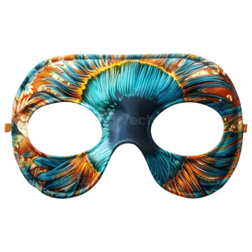 an image of a blue and orange mask