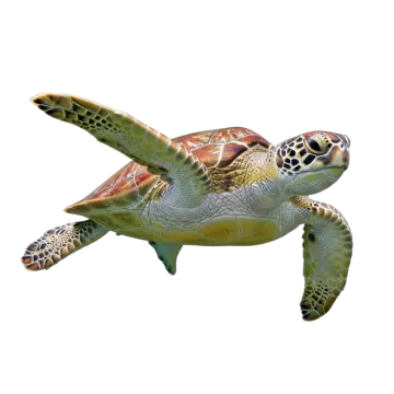 a green sea turtle swimming in the ocean