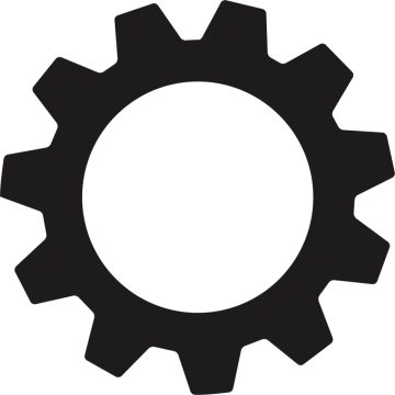 a black and white image of a gear wheel