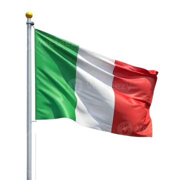 the flag of italy flying in the wind