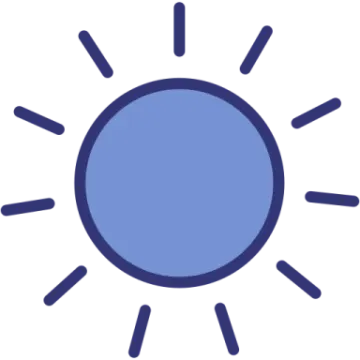 a blue sun icon