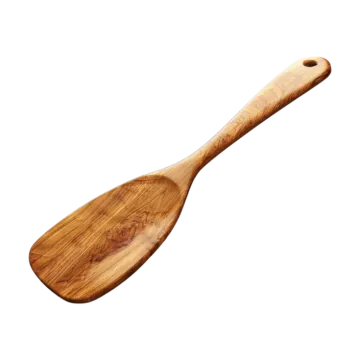 a wooden spoon on a white background