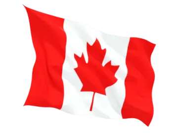 a canadian flag flying in the wind
