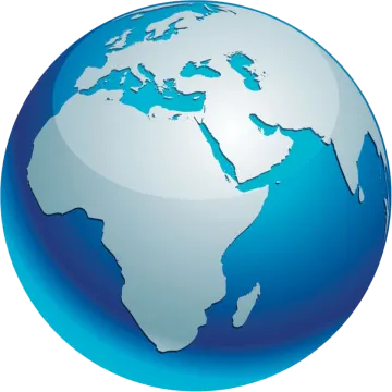 a blue globe with the continents on it