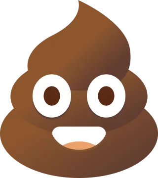 a brown poo face with big eyes