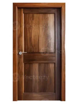 a wooden door on a white background