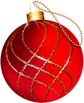 a red christmas ball with gold stars on it