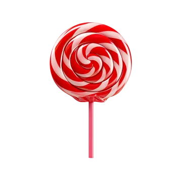 a red and white lobok on a stick