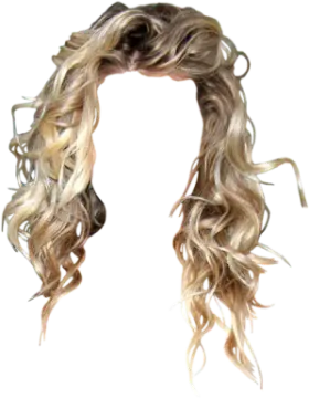 a woman's head with long blonde hair