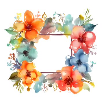 a watercolor floral wreath on a white background