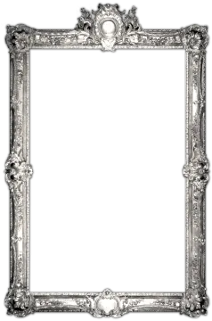 a silver frame on a white background