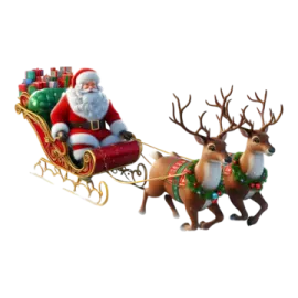 santa and his reindeer sled