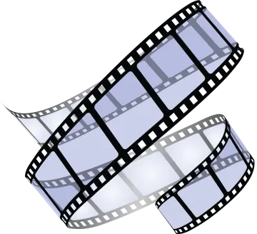 a film strip on a white background