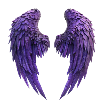 two purple wings on a white background