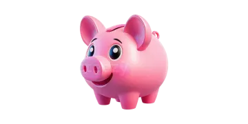 a pink pig on a white background