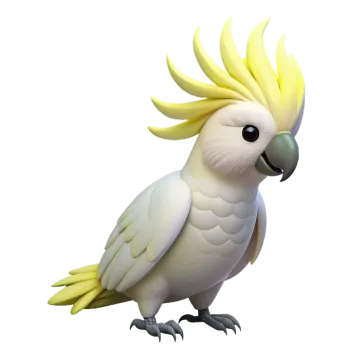 a white and yellow parrot standing on its hinds