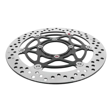 the front brake disc is shown on a white background