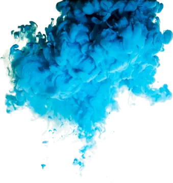 blue ink in water on white background