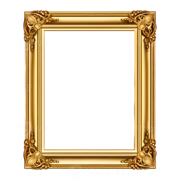 a gold frame on a white background