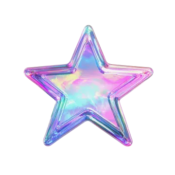 a pink and blue star shaped glass orname