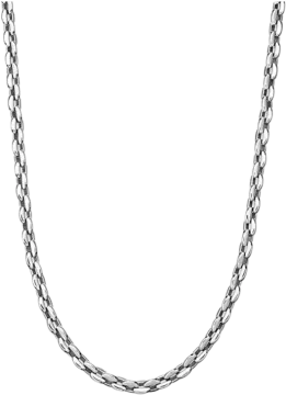 a silver chain on a white background