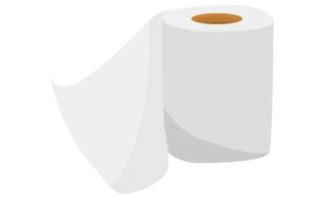 a roll of toilet paper on a white background