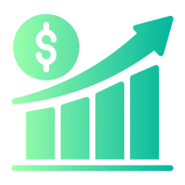 a chart with a dollar sign on top of it
