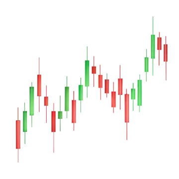a red and green candles pattern on a white background
