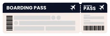 a boarding pass with an airplane on it
