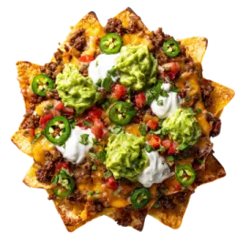 a white plate topped with nachoa and cheese