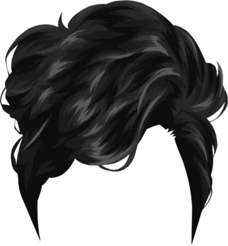 a black and white drawing of a man's hair