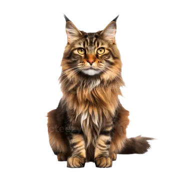 a long haired cat sitting down on the floor
