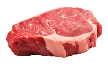 a piece of beef on a white background
