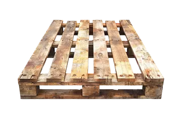 a wooden palle on a white background